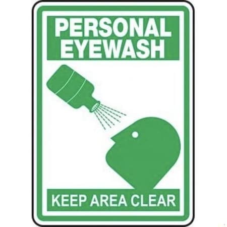 Accuform Personal Eyewash - Keep Area Clear (Graphic), Aluma-Lite, 14 in x 10 in MFSD520XL
